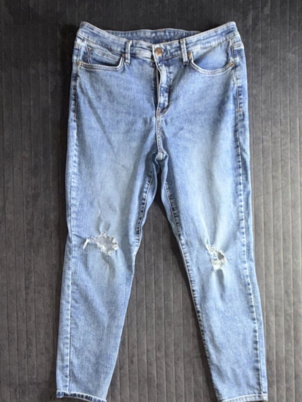 S.Oliver Women Light Blue Skinny Distressed Jeans 5-Pocket Denim Size 12